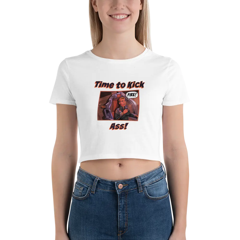 Time to Kick Ass Women’s Crop Tee SHP Comics