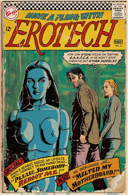 EroTech Issues #1 and #2 with a Retro Variant Cover SHP Comics