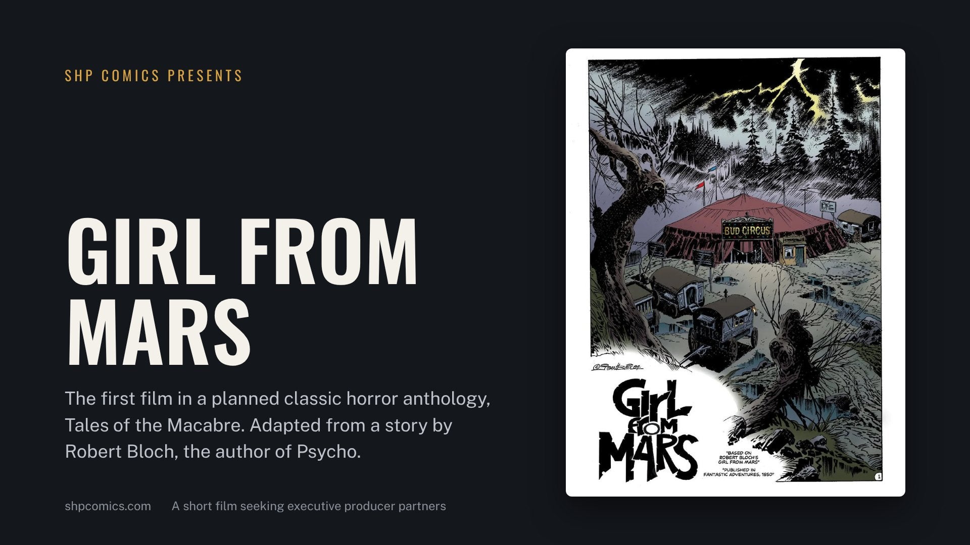 Girl From Mars: SHP Comics presents a short film seeking executive producer partners